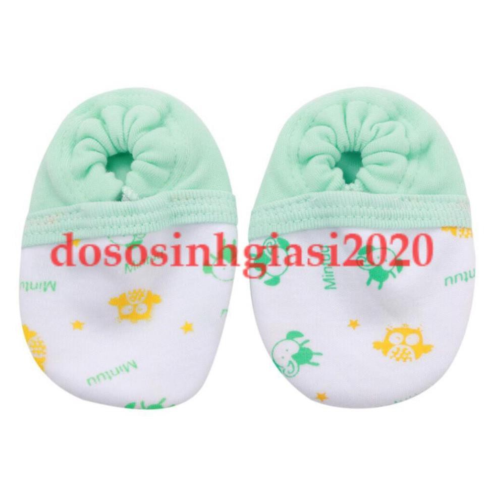 [HCM]SET 3 ĐÔI GIÀY VẢI MINTU CHO BÉ SƠ SINH 0-6 THÁNG
