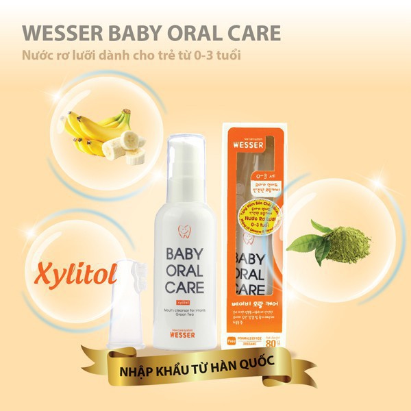 Nước Rơ Lưỡi, Vệ Sinh Răng Miệng Wesser Cho Bé (baby Oral Care) - 80g