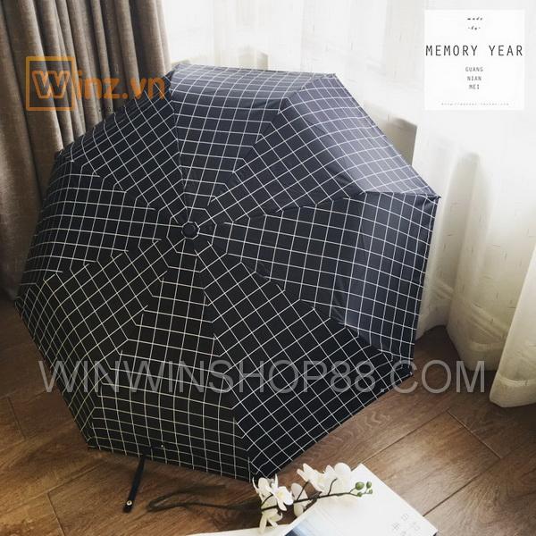 [HCM SHIP NHANH]Dù xếp siêu gọn hình caro (Màu Đen)