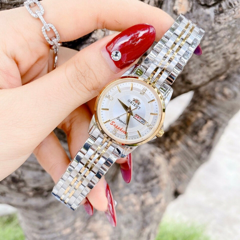 [HCM] watches women round dial-women watches metal wire ORIENTO1 size 30 mm fullbox-Watch beautiful ladies watches-women-nướckiwi Blue