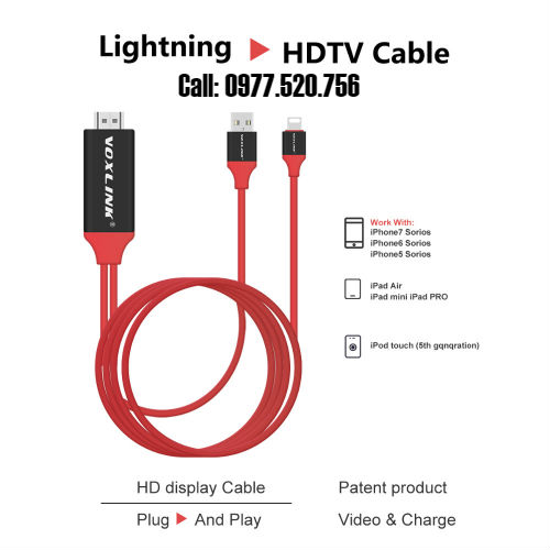 [HCM]Cáp Kết nối HDMI cho iPhone iPad (Lightning to HDMI Cable) siêu bền