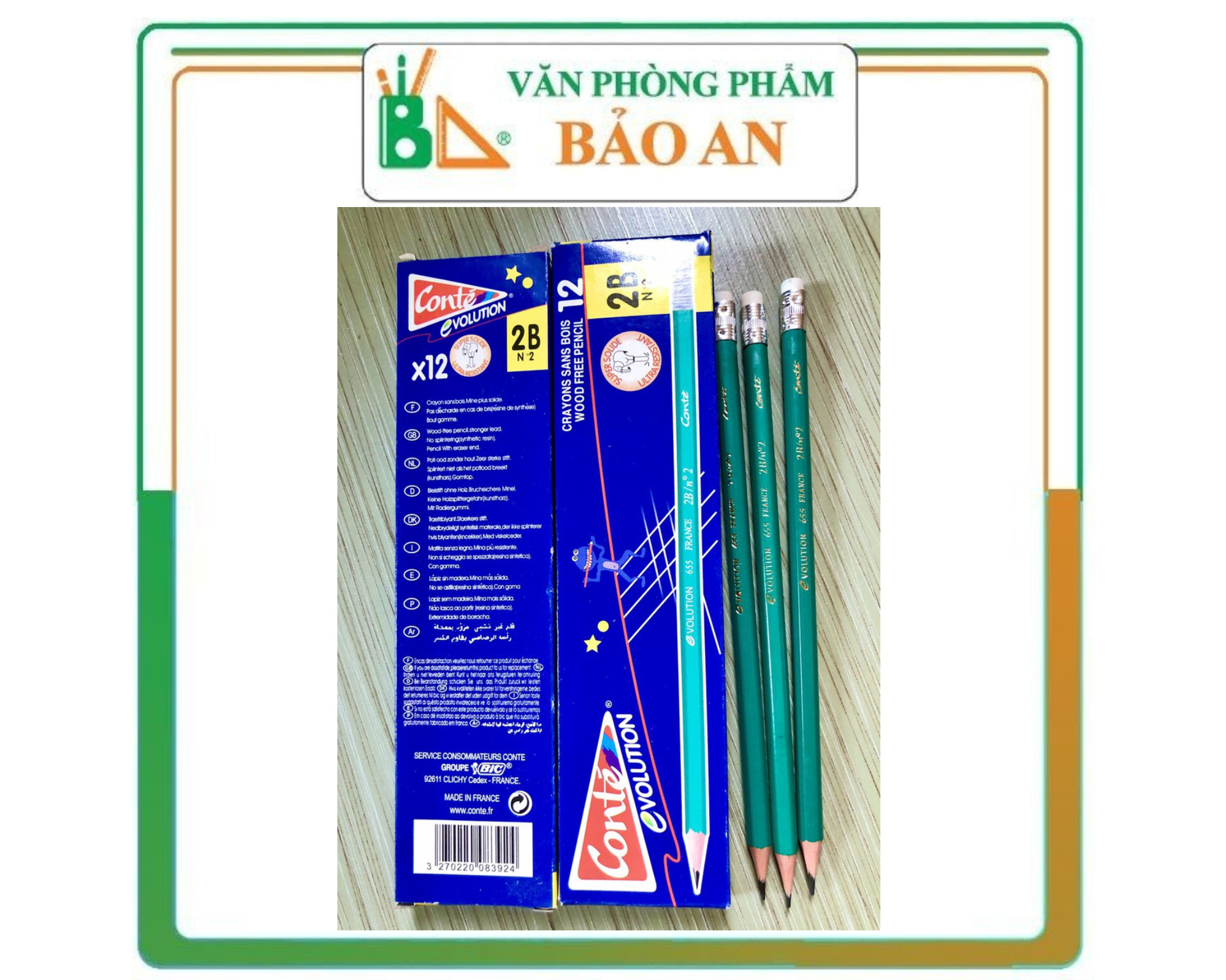 Bút chì pháp conte - văn phòng phẩm bảo an