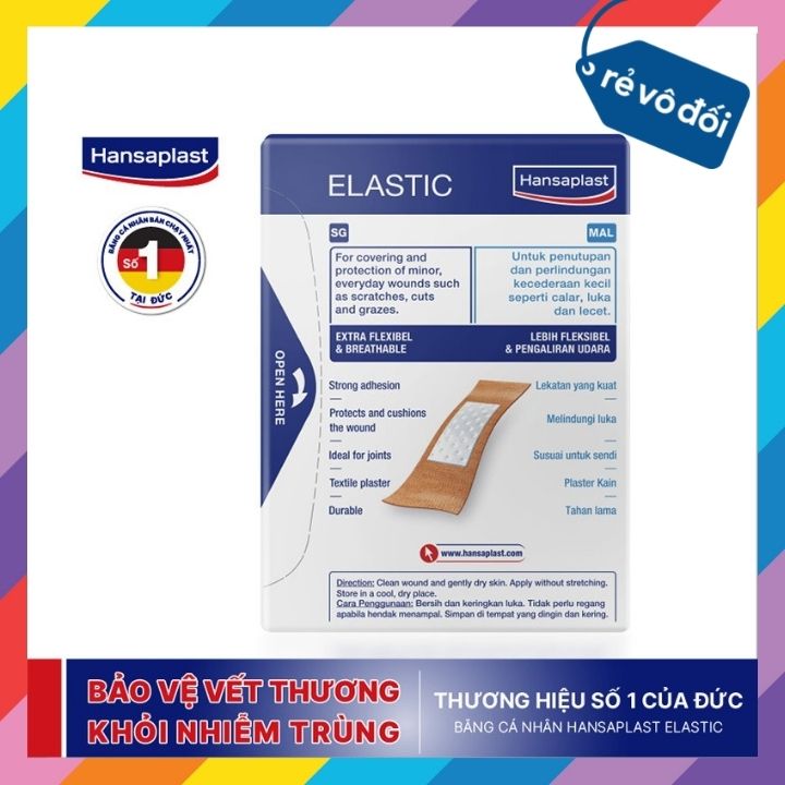 Băng keo cá nhân Elastic Hansaplast (Hộp 20 miếng)
