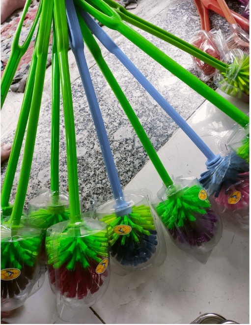 Plastic handle toilet scrubber