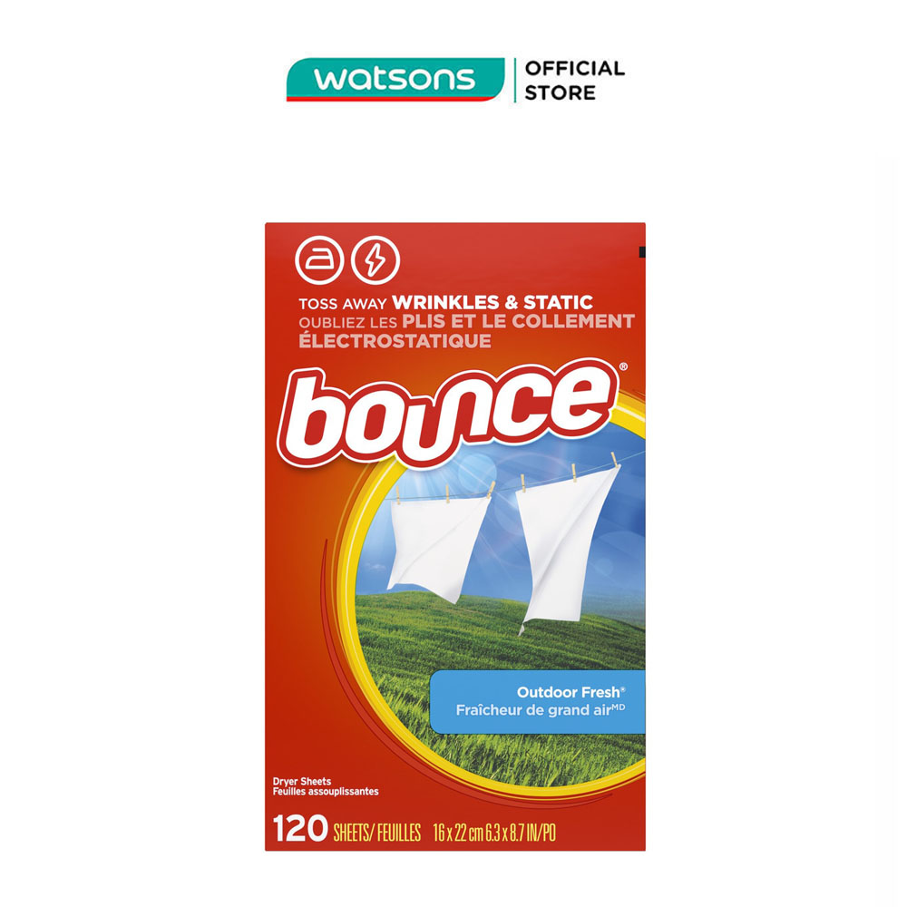 Giấy thơm quần áo bounce dùng cho máy sấy outdoor fresh 120 tờ