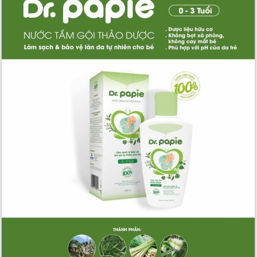 Nước tắm gội thảo dược dr.papie cho bé giúp bé ngăn ngừa và giảm các vấn