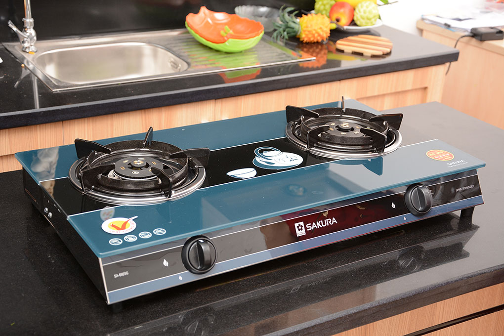 Gas stove Sakura sa-692sg-display commodity genuine + save gas, stovetop tempered glass, good heat resistance, less fouling, clean simple. Gas burner brass for blue flame and strong