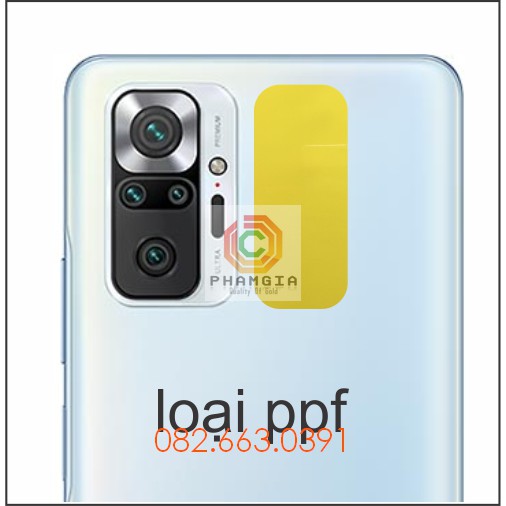 Cường lực camera xiaomi redmi note 10 / note 10s / note 10 pro loại nano , ppf siêu bảo vệ