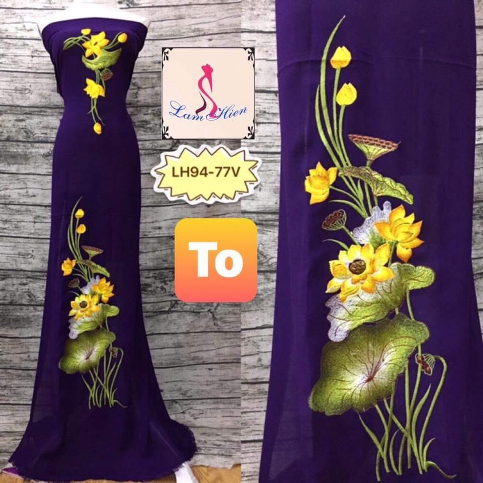 Vải áo dài thêu LH94 to