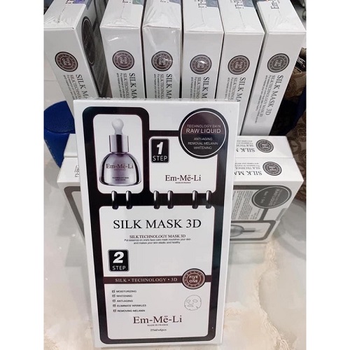 1 hộp 6 miếng mặt nạ lụa tơ tằm emmelie silk mask 3d pháp
