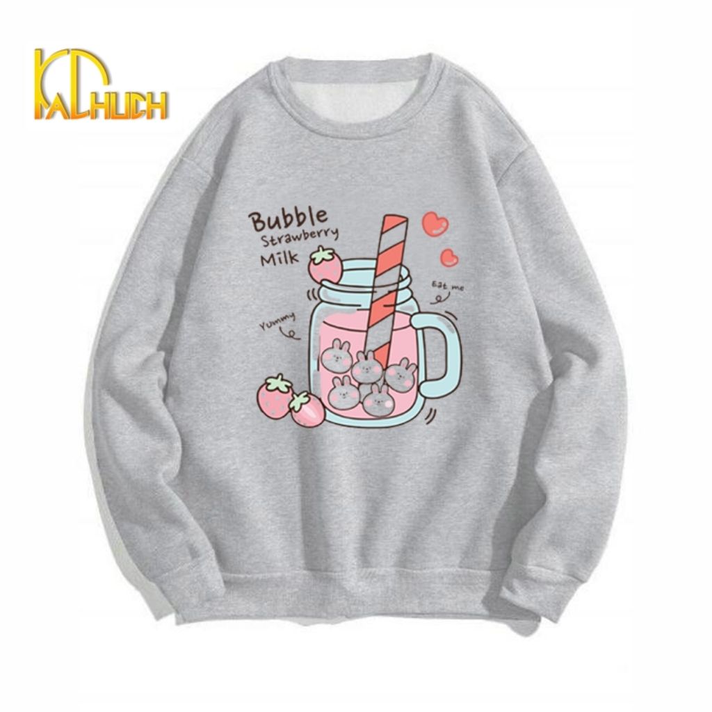 ÁO SWEATER NAM NỮ IN BUBBLE MILK SIÊU DỄ THƯƠNG ÁO SWEATER NHIỀU MÀU
