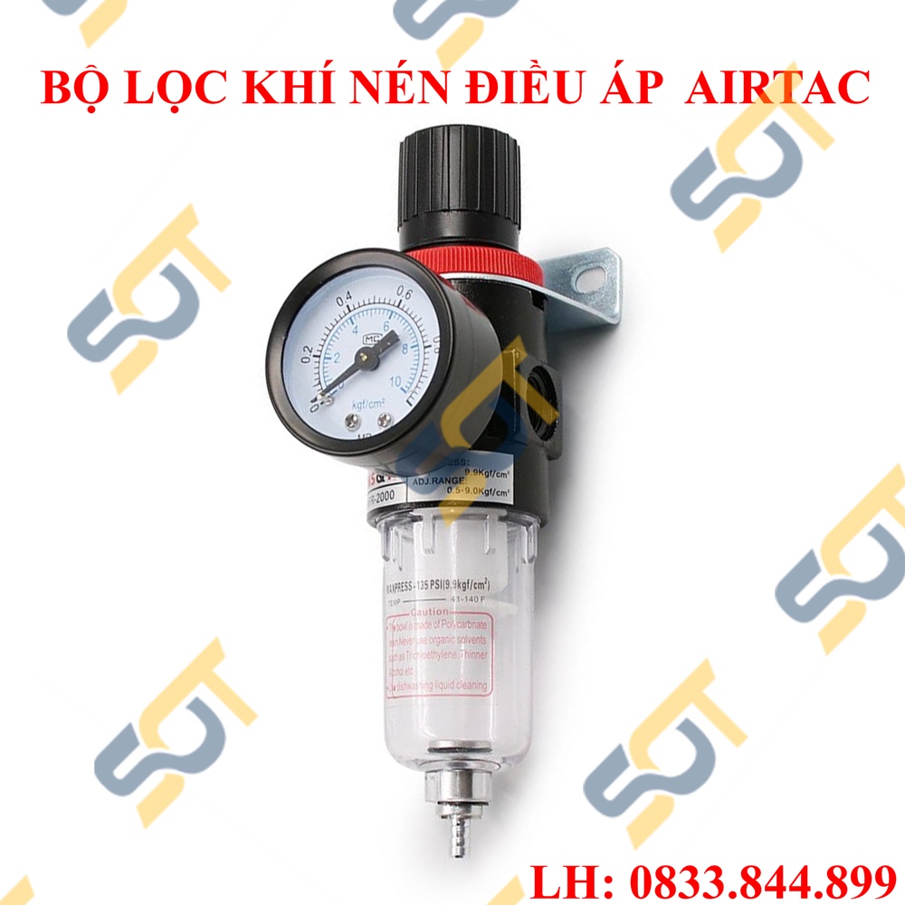 Bộ lọc khí nén đơn có điều áp airtac afr, bfr