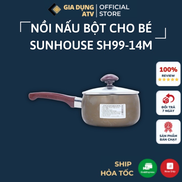 Nồi nấu bột cho bé ăn dặm , nồi nấu bột cho bé , nồi nấu bột chống dính , nồi nấu bột sunhouse , nồi nấu bột trẻ em , nồi nấu bột , nồi quấy bột chống dính Sunhouse SH99 14M1 chính hãng nhỏ gọn tiện lợi