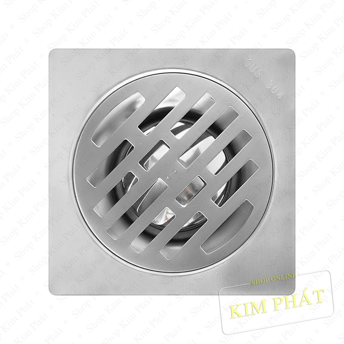 Hố ga thoát sàn Inox SUS 304, 15x15cm - Phi 90