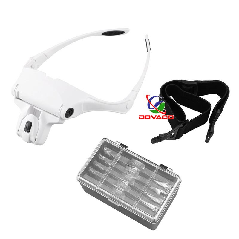 Kính lúp đeo mắt có đèn V5 cao cấp DOVA ( Trắng )
