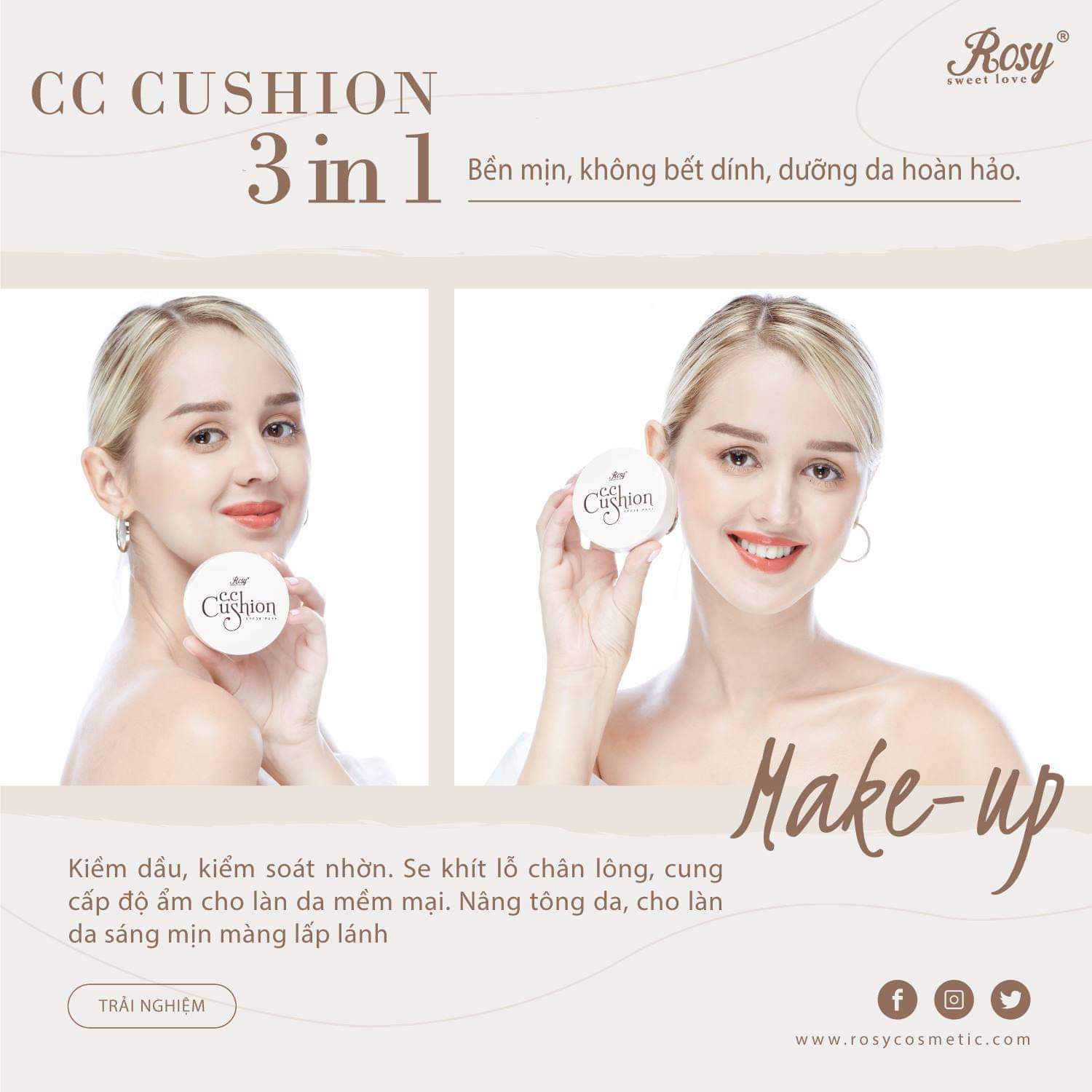 [Chính Hãng] phấn nước cc cushion rosy nhập khẩu hàn quốc