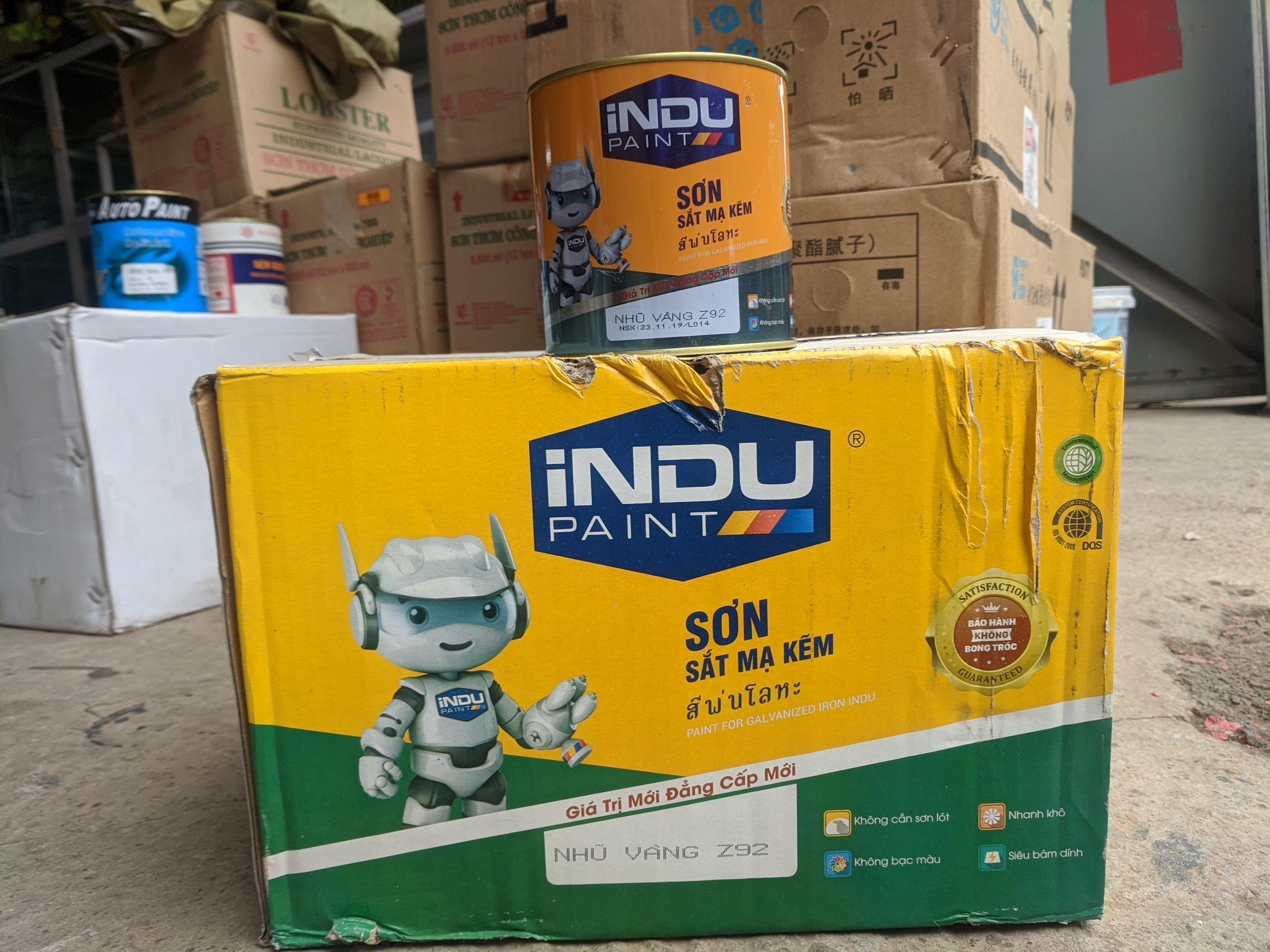 Sơn sắt mạ kẽm iNDU Z92(MÀU NHŨ VÀNG)-800ml