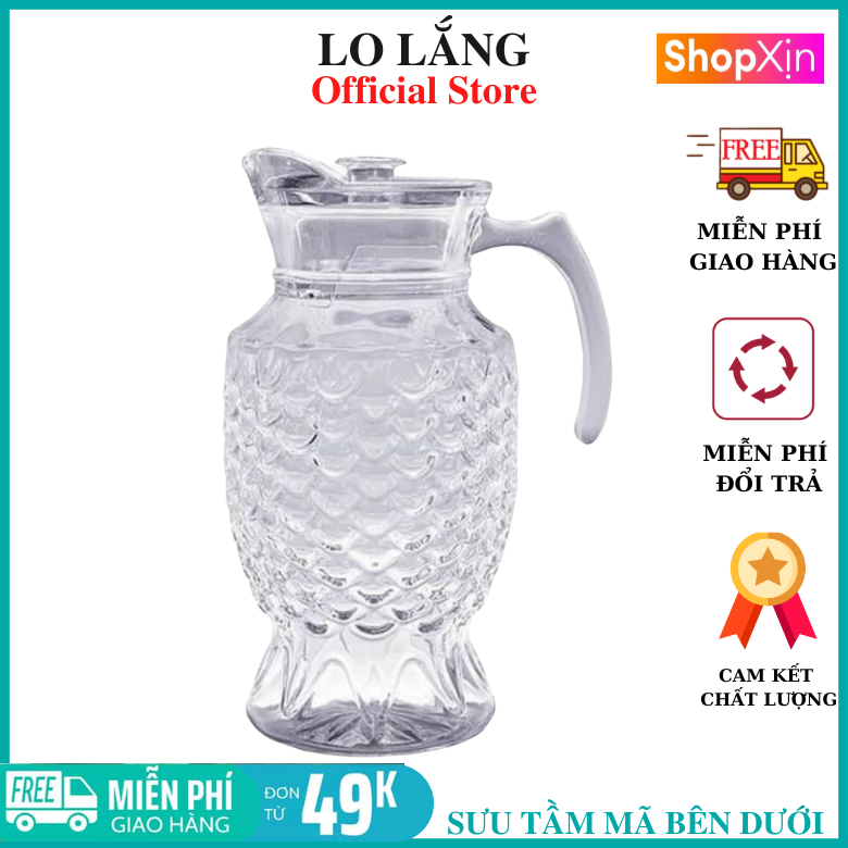 Bình thủy tinh đựng nước lạnh kiểu vảy cá G-horse loại 1.5L