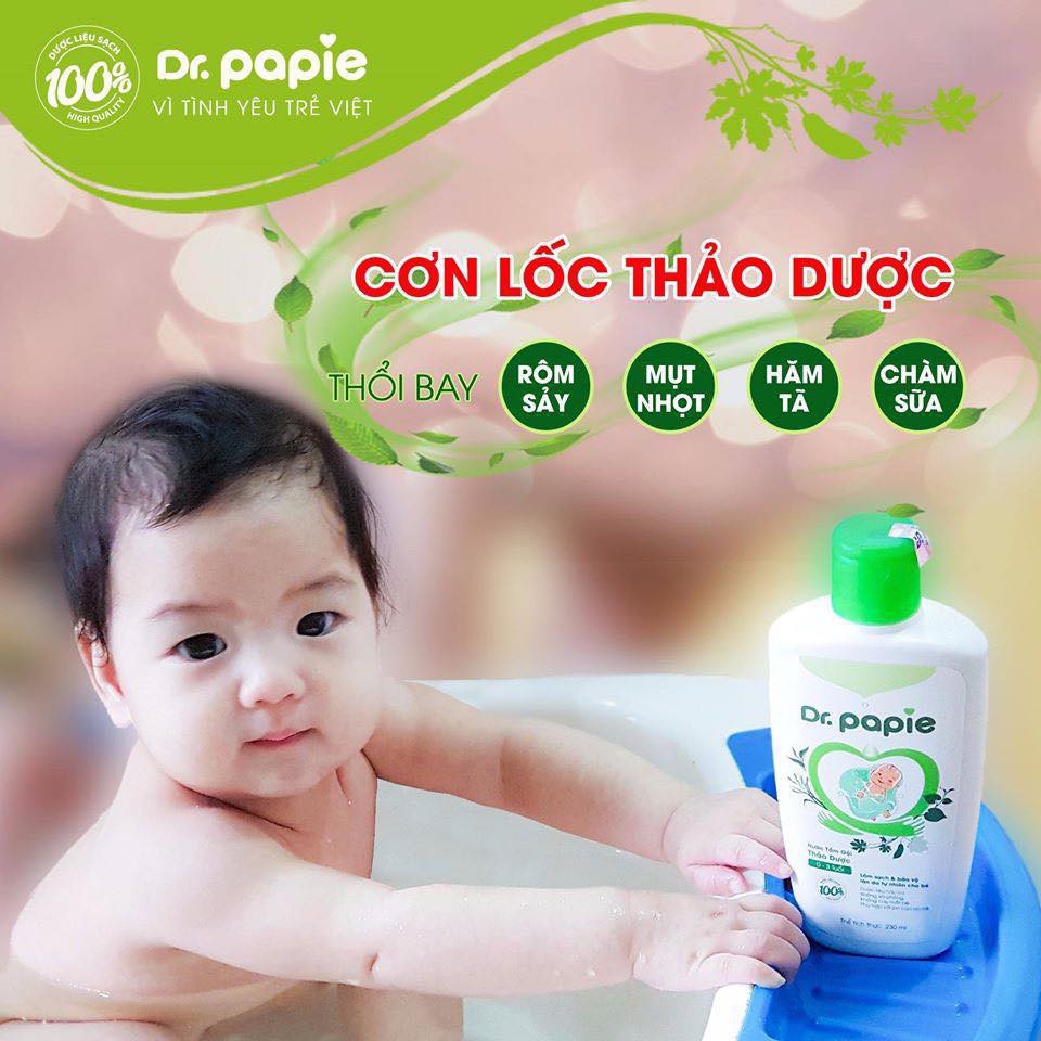 Nước Tắm Gội Thảo Dược Dr.Papie 230ml