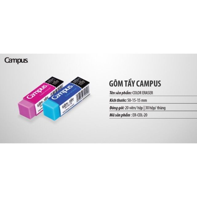 Combo 5 Cục Gôm Tẩy Color Campus