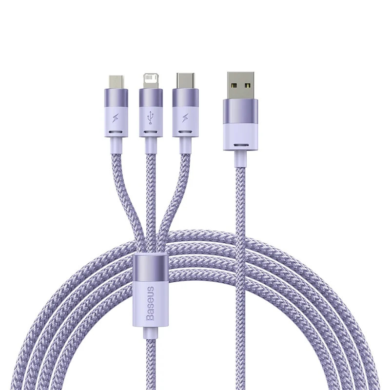 Dây Cáp Sạc Baseus 3 Trong 1 USB C Cho iPhone 3.5A Samsung Xiaomi