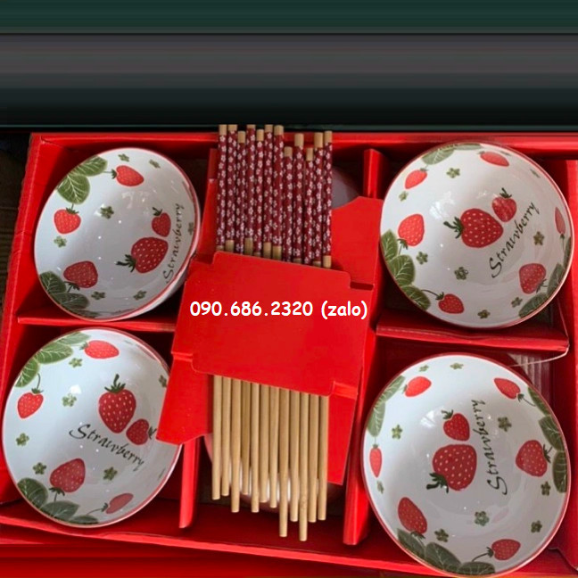 bộ chén sứ ăn cơm kèm đũa - bộ chén sứ