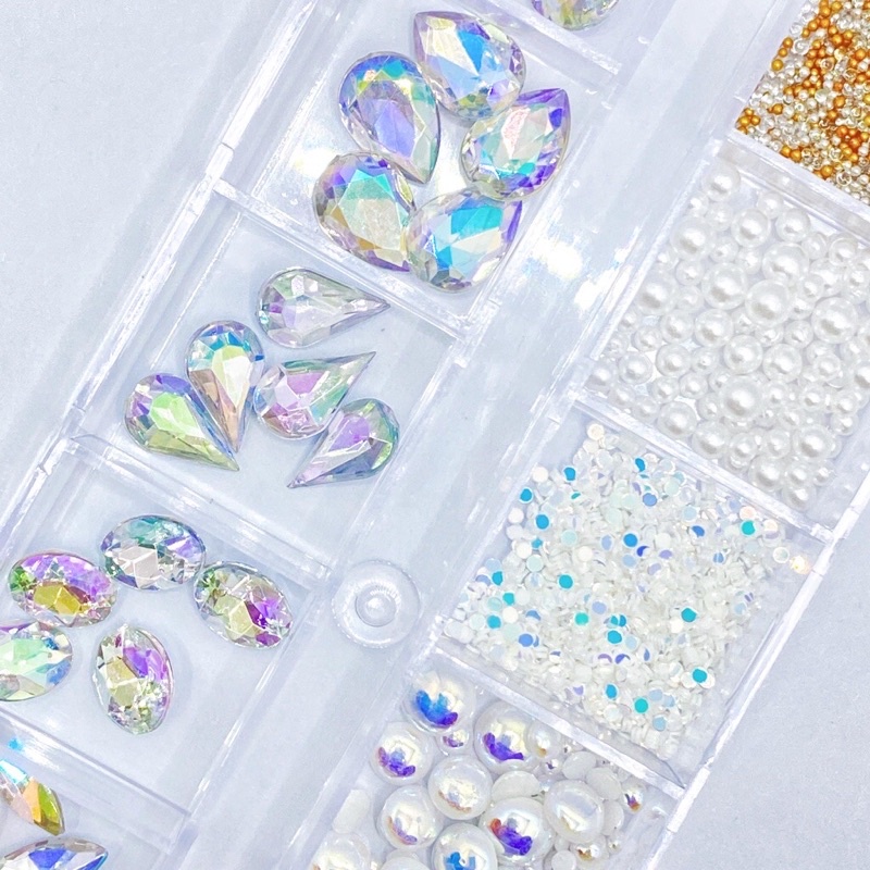 Đá khối mix bi ngọc siêu sáng đẹp đính móng
