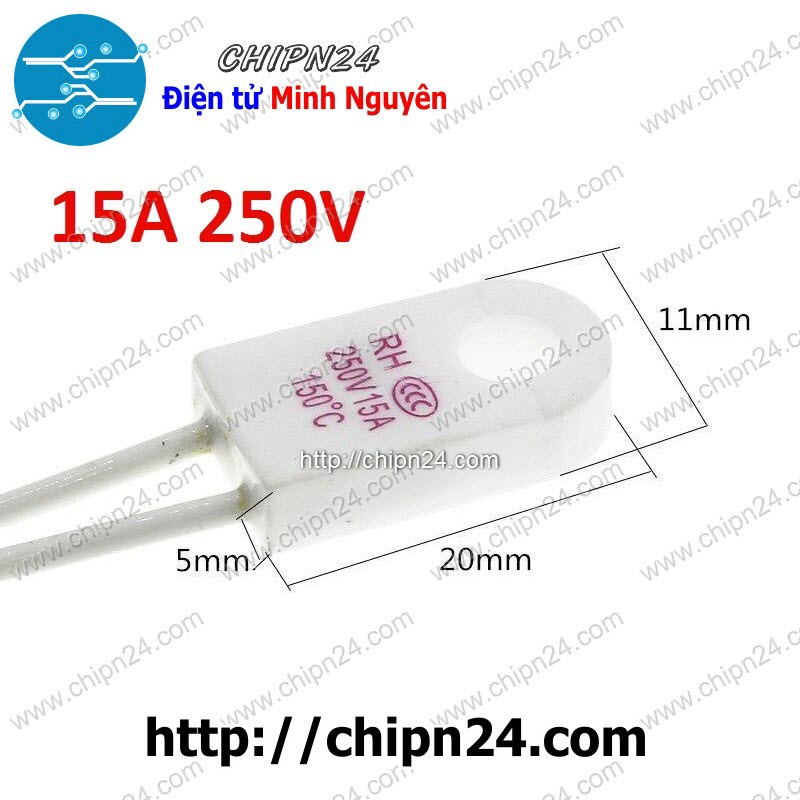 [1 cái] (F69) Cầu chì nhiệt RH 15A 250V (95/115/125/130/135/150/185/230 độ) - [Chọn Loại]