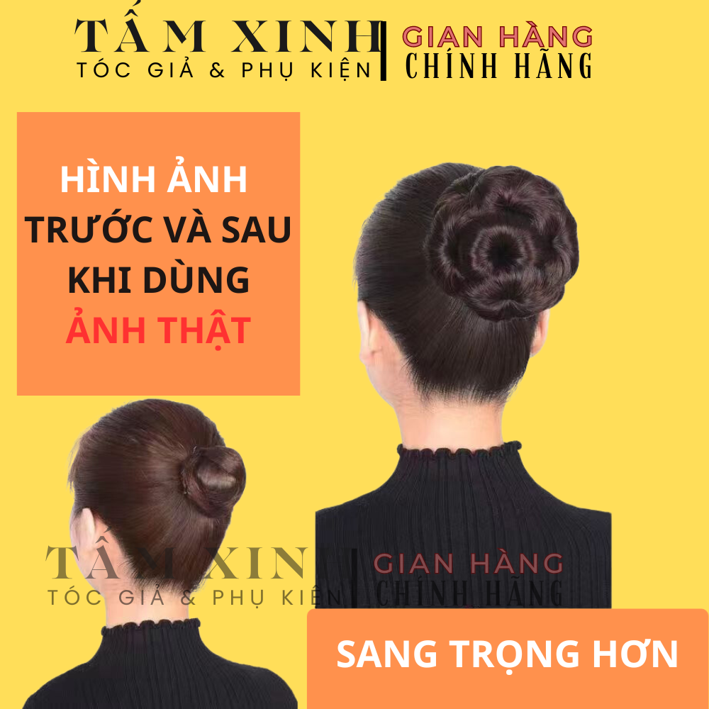 Búi tóc giả, búi hoa đẹp - không đá