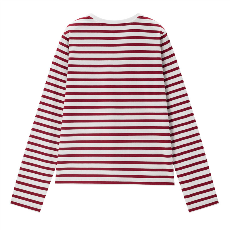 Áo thun nữ T-shirt cổ tròn áo tay dài chất cotton màu tương phản cá tính bắt mắt thường ngày GIORDANO Free Shipping 13322751