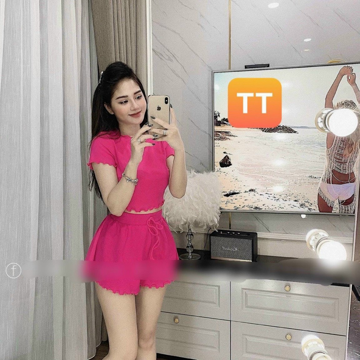 Sét bộ áo croptop trơn phối quần đùi cuốn biên cực xinh , chất thun bozip mềm mịn