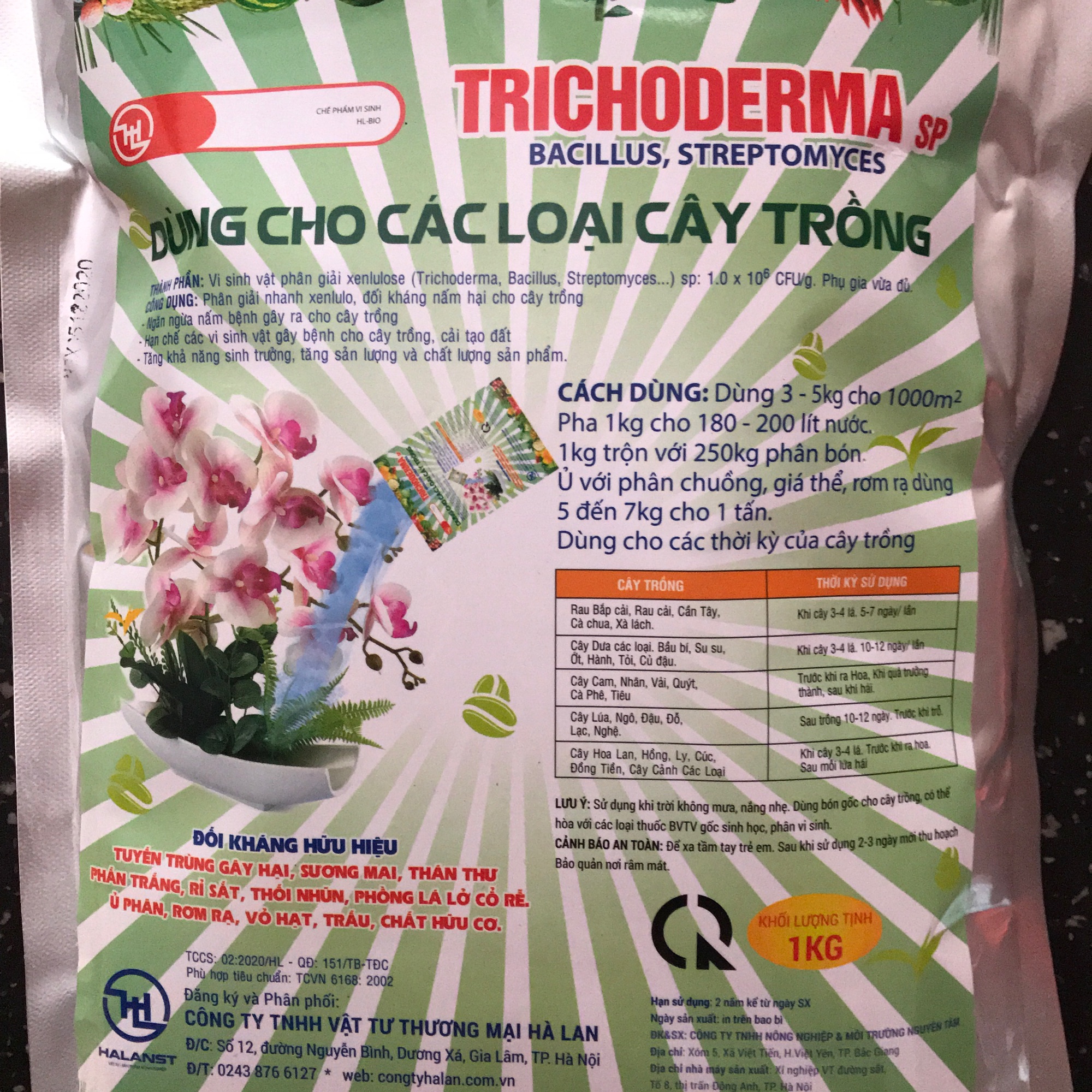 Nấm đối kháng TRICHODERMA ,  ủ trấu, rơm rạ. phân giải xelulo gói 1kg