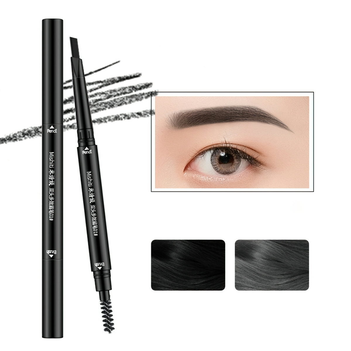 Chì Kẻ Mày 2 Đầu, Hàn Quốc Designing Eyebrow Pencil Lâu Trôi Đủ Các Tone Màu 5 ALLIN