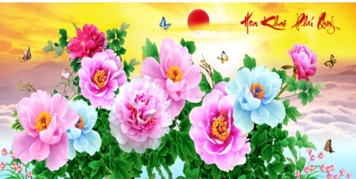 [HCM]Tranh đính đá Hoa Khai Phú Quý -DD9293