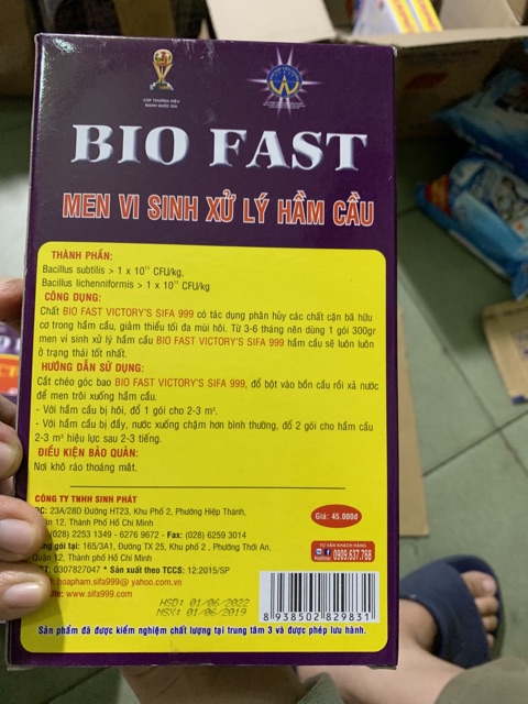 Men Vi Sinh Xử Lý Hầm Cầu Bio Fast
