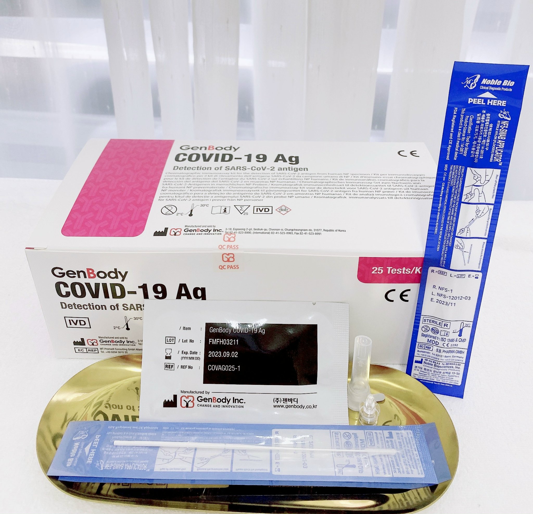 Bộ kit test nhanh covid 19 - Genbody - (bộ combo : 10 kit test).