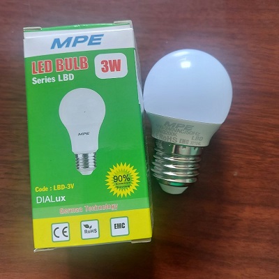 [HCM]ĐÈN LED BULB 3W MPE LBD-3 BẢO HÀNH 2 NĂM