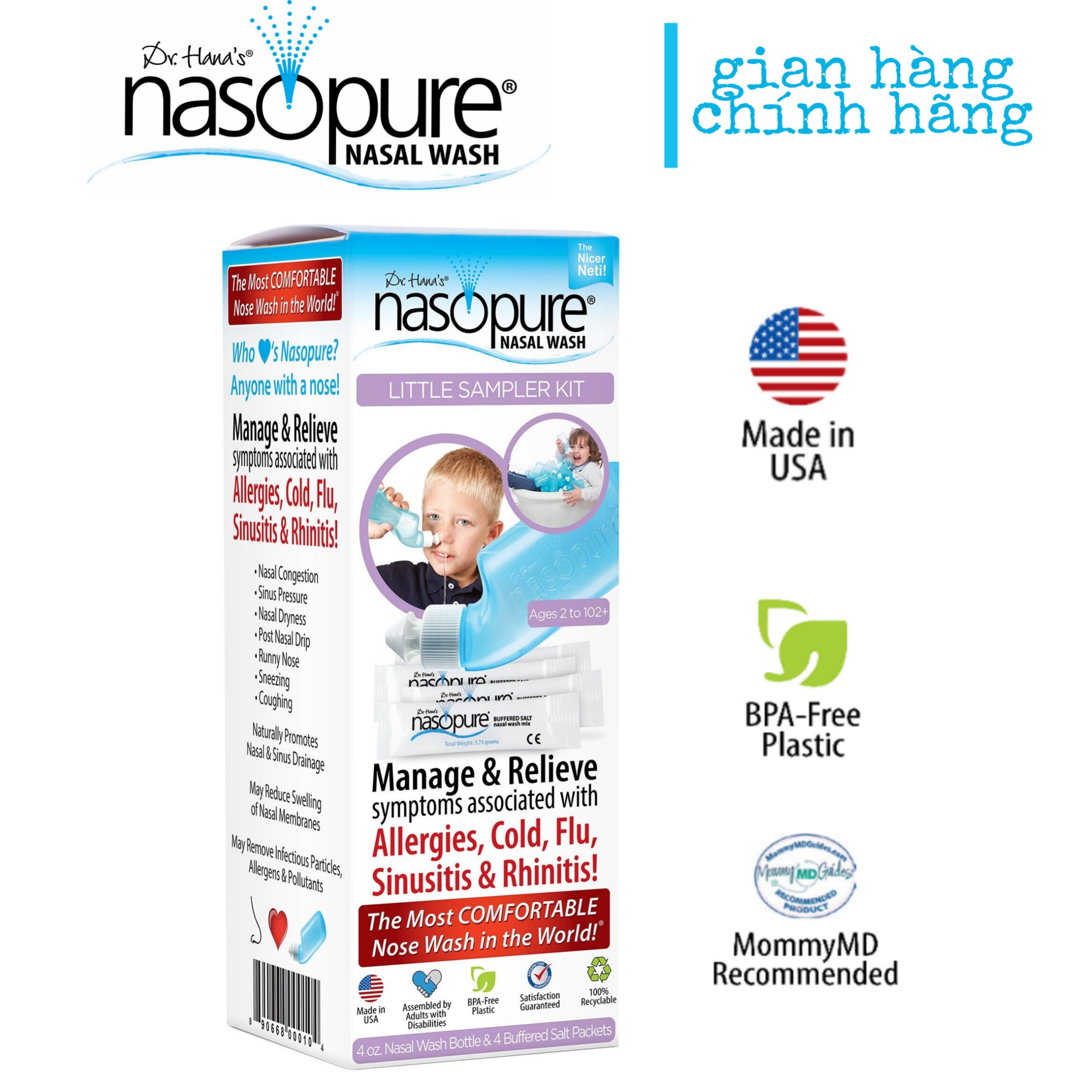 Bình rửa múi Nasopure cho trẻ em