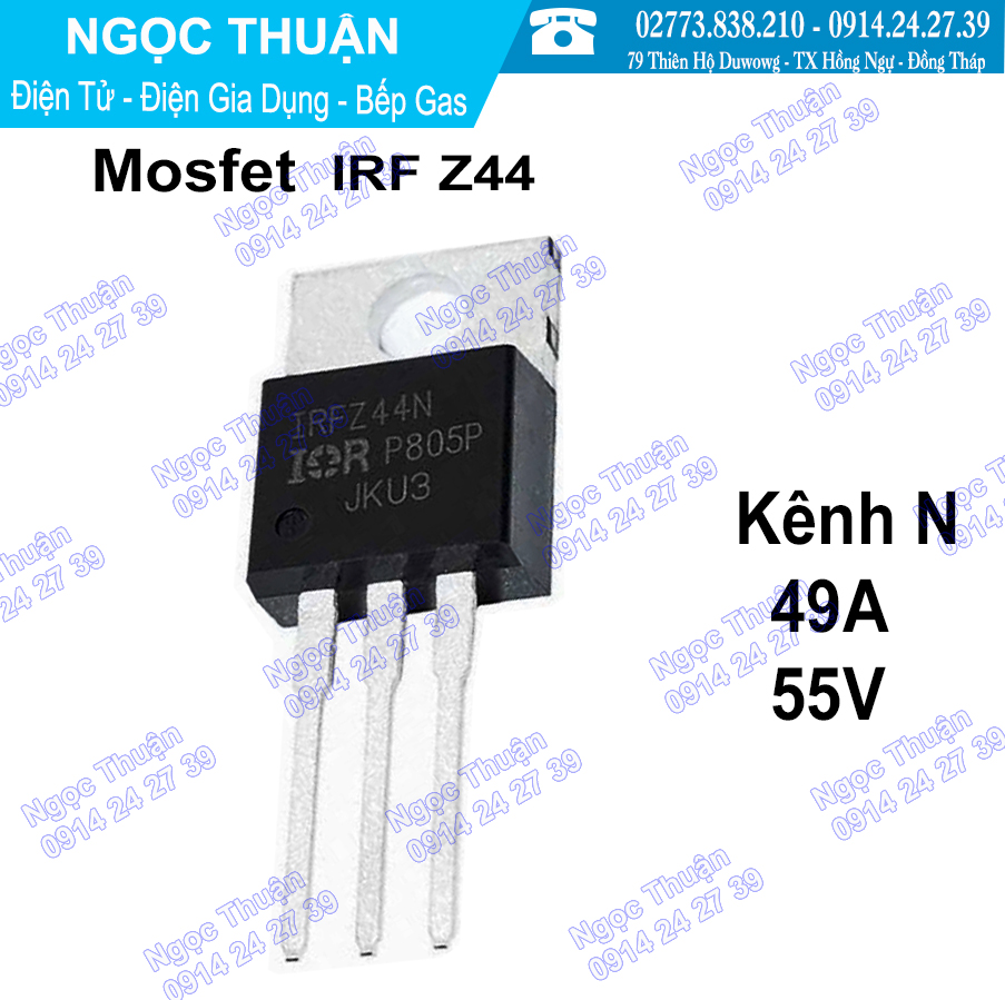 mosfet IRF Z44 KÊNH N  49A 55V ( Loại tốt , lưng đồng , mới 100% )