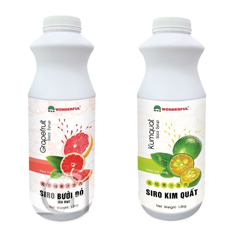 Siro Bưởi đỏ, Kim quất, Chanh Wonderful (có tép)