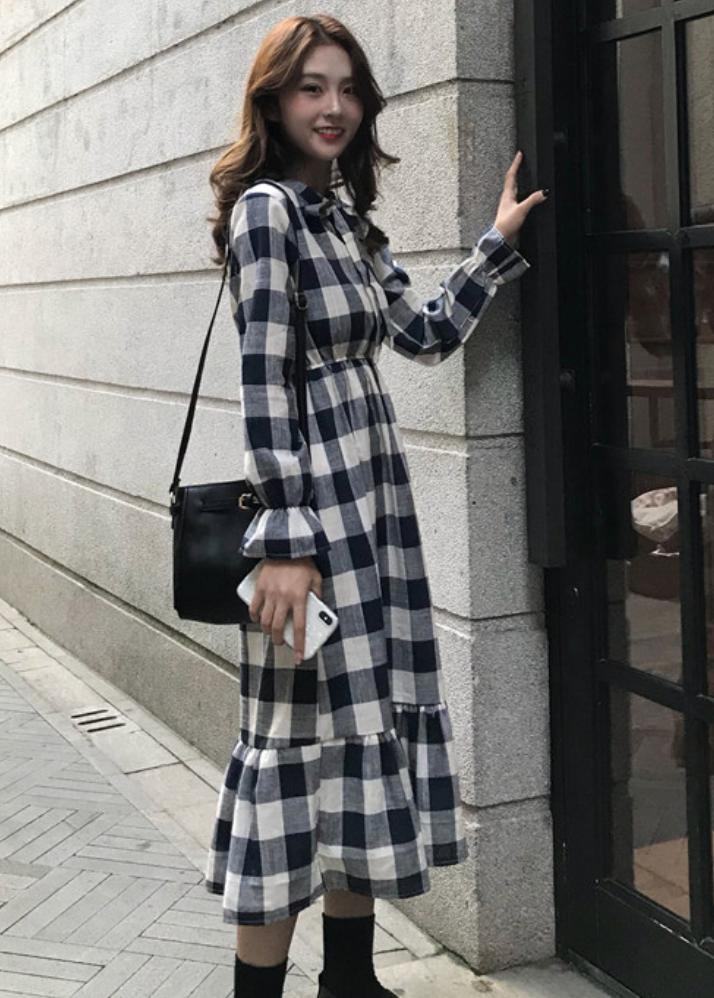 Đầm Ca Rô Nơ Cổ Thanh Lịch DN063 Mai Hoa