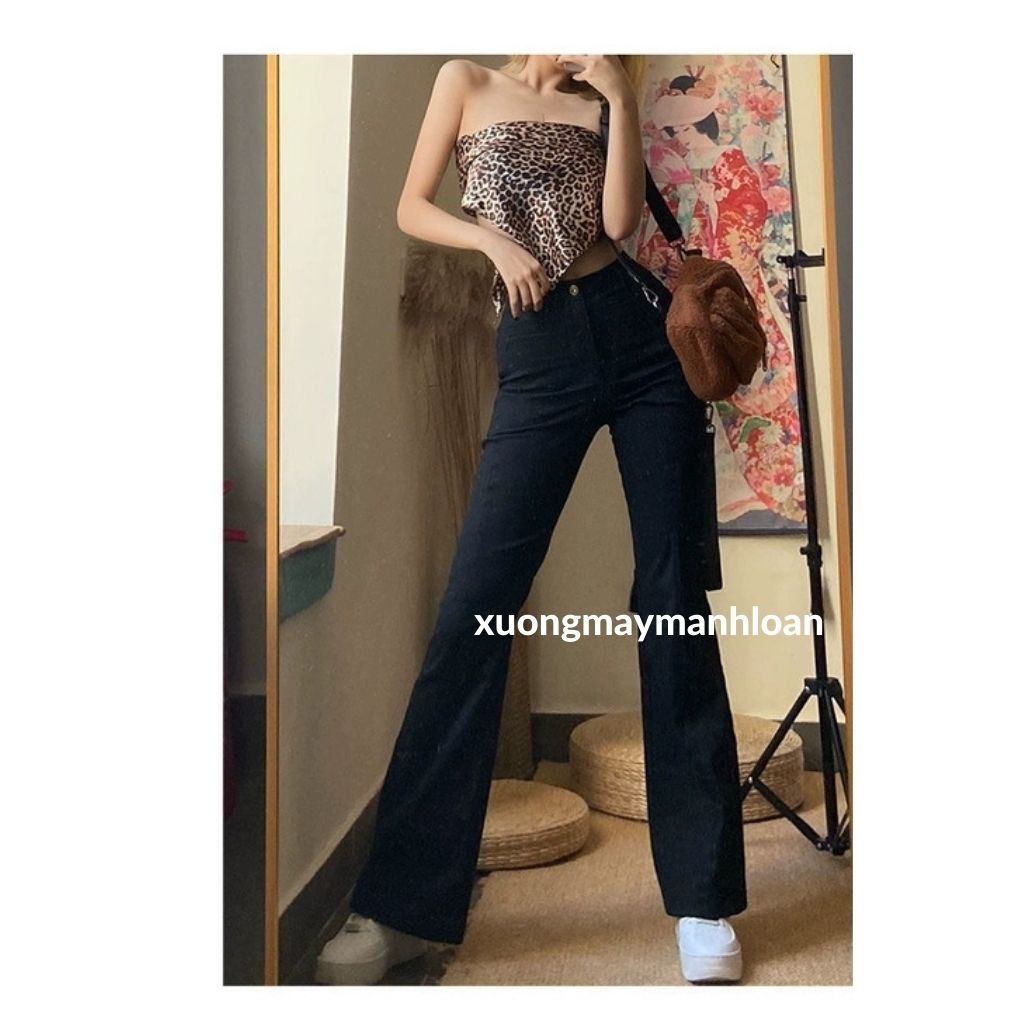 Quần Jean Nữ Ống Loe Cạp Cao