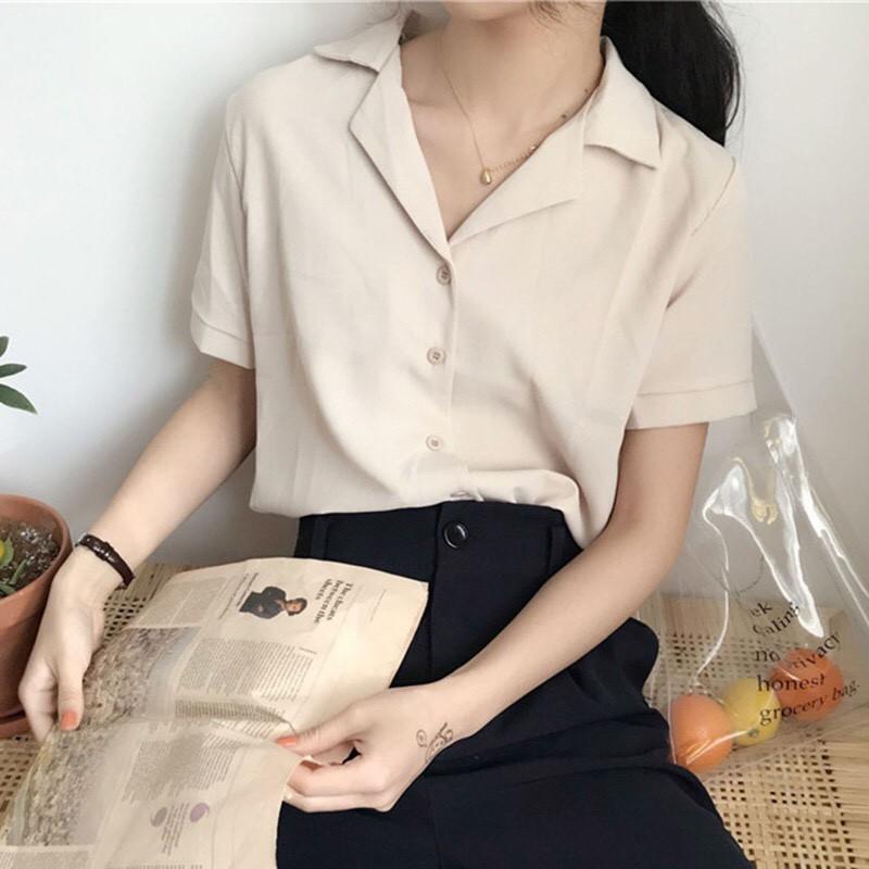 Áo sơ mi voan cổ vest