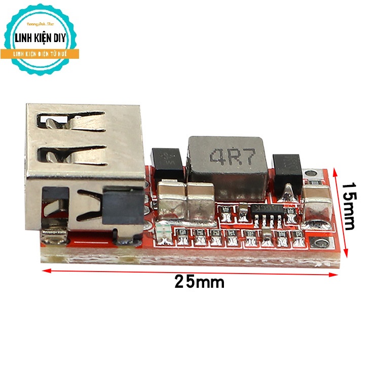 Mạch Hạ Áp BUCK Dc 6-24v Sang Dc 5v 3a đầu ra usb dùng sạc điện thoại từ ắc quy pin 3s 4s 5s