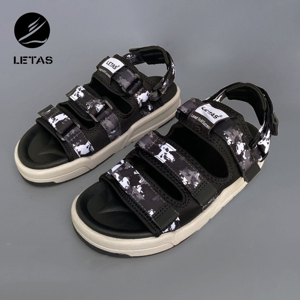 Sandal Nữ,Nam Letas D1001 Đen Camo