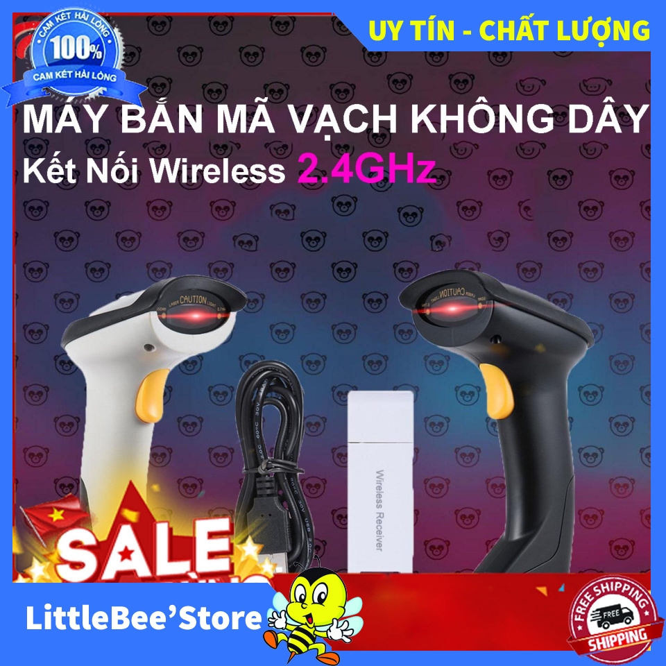 MÁY BẮN MÃ VẠCH KHÔNG DÂY 2.4G , Hỗ Trợ Đọc Mã Vạch 1D, 2D , Máy Đọc Mã Vạch Cầm Tay , Máy Quét Mã Vạch Giá Rẻ - Quét Cực Nhanh, Công Nghệ Laser Mới , Cơ Động Tiện Lợi, Dễ Dàng Sử Dụng