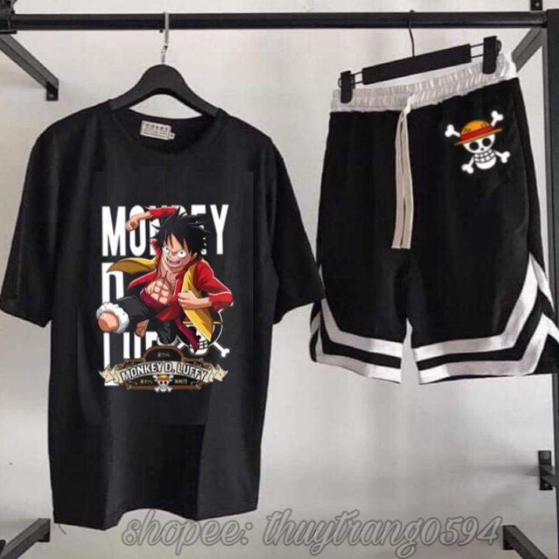 Set bộ áo quần hè cá tính, anime one piece luffy đảo hải tặc cực ngầu