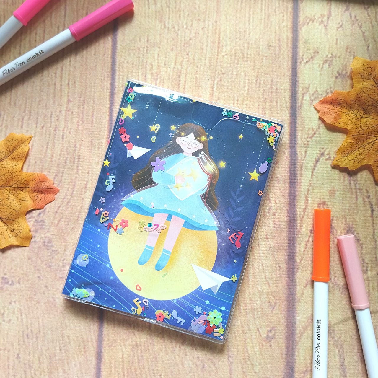 [HCM]Sổ Tay 70 Trang Kim Tuyến Nước Kích Thước (11cm x 14cm) - Thiếu Nữ - mẫu 3