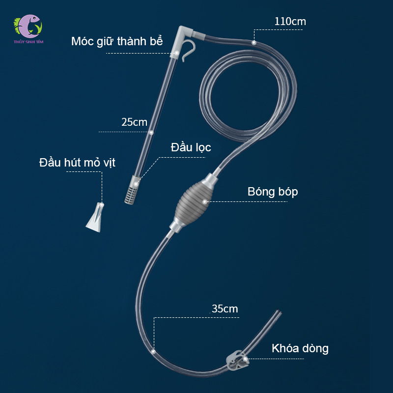Bơm hút vệ sinh bể cá, bể thủy sinh