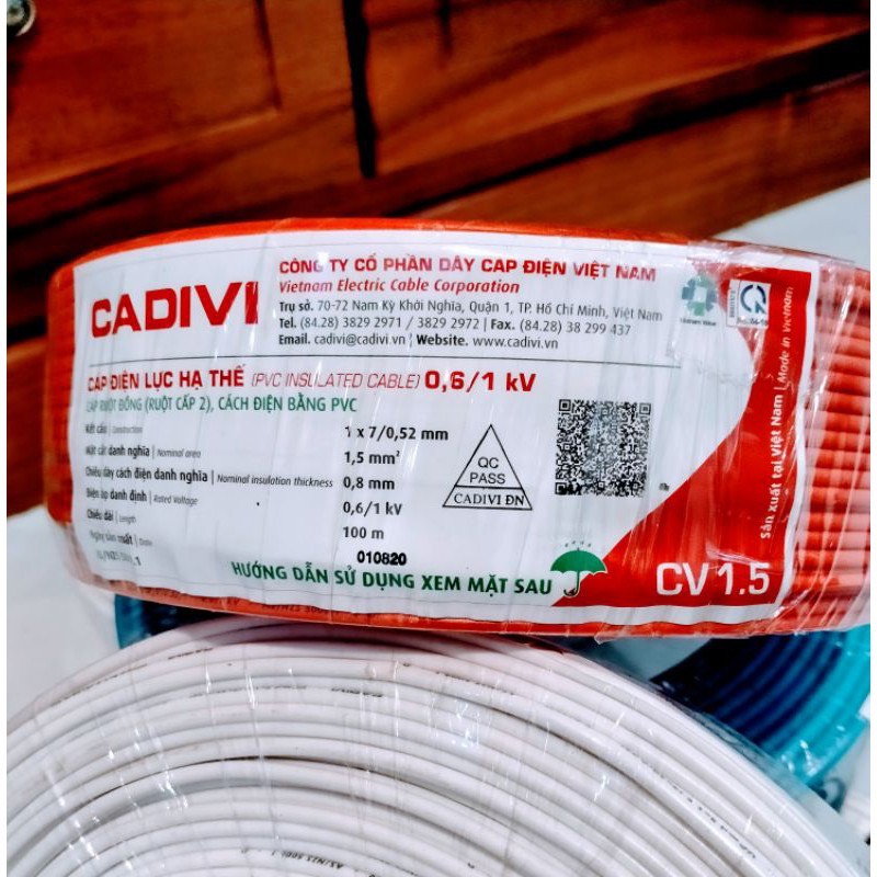 CADIVI Dây điện Cadivi 1.5 đơn 7 sợi Cuộn 100m